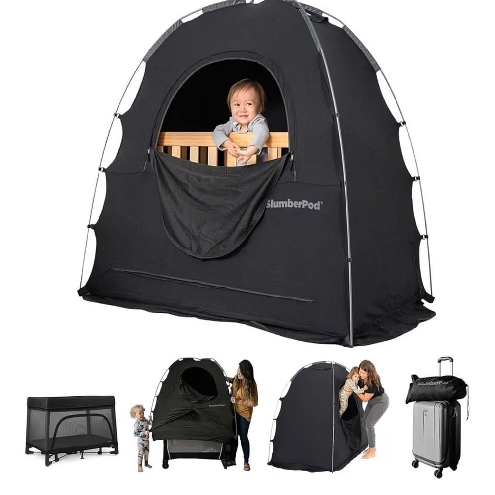 SlumberPod Black Privacy Sleep Pod for Cribs